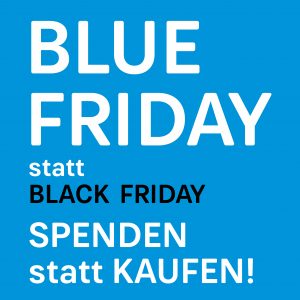 Weiß Schrift auf blauem Hintergrund: Blue Friday